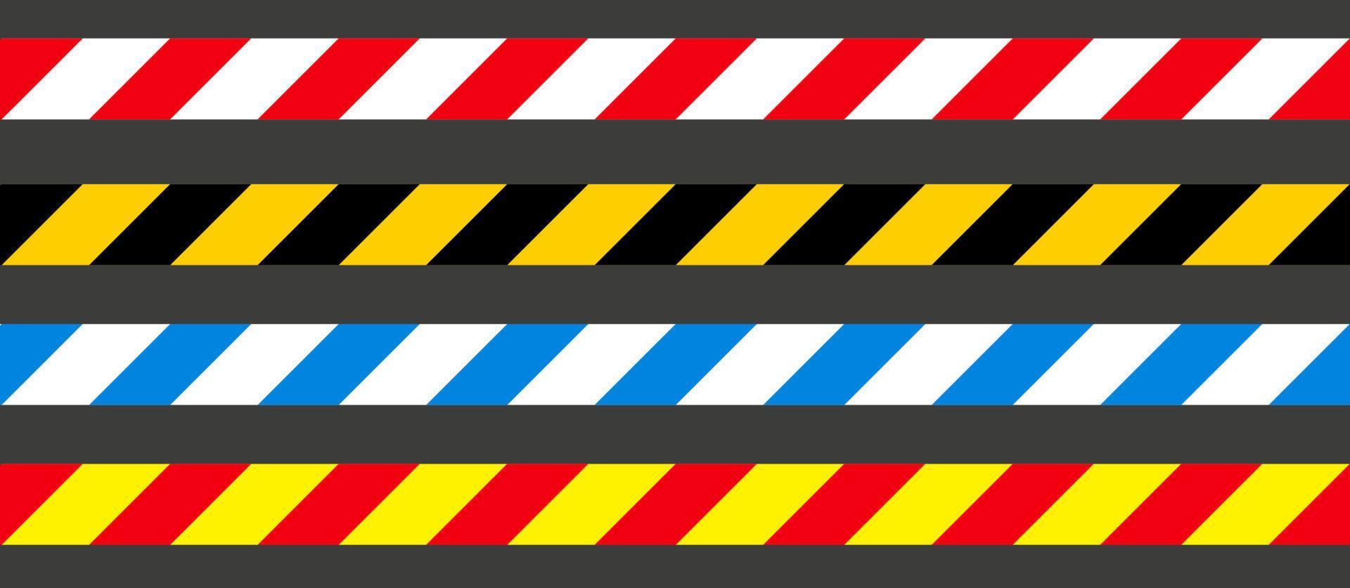 Danger, caution and warning seamless tapes. vector