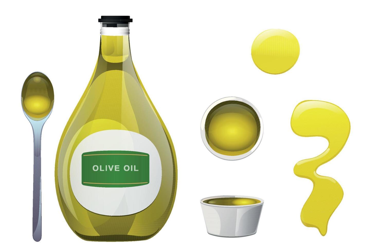 Olive oil glass bottle vector