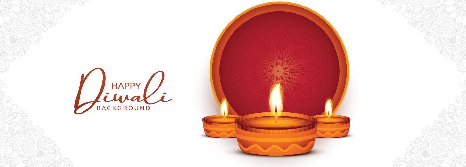 fondo de banner clásico de festival religioso indio feliz diwali vector