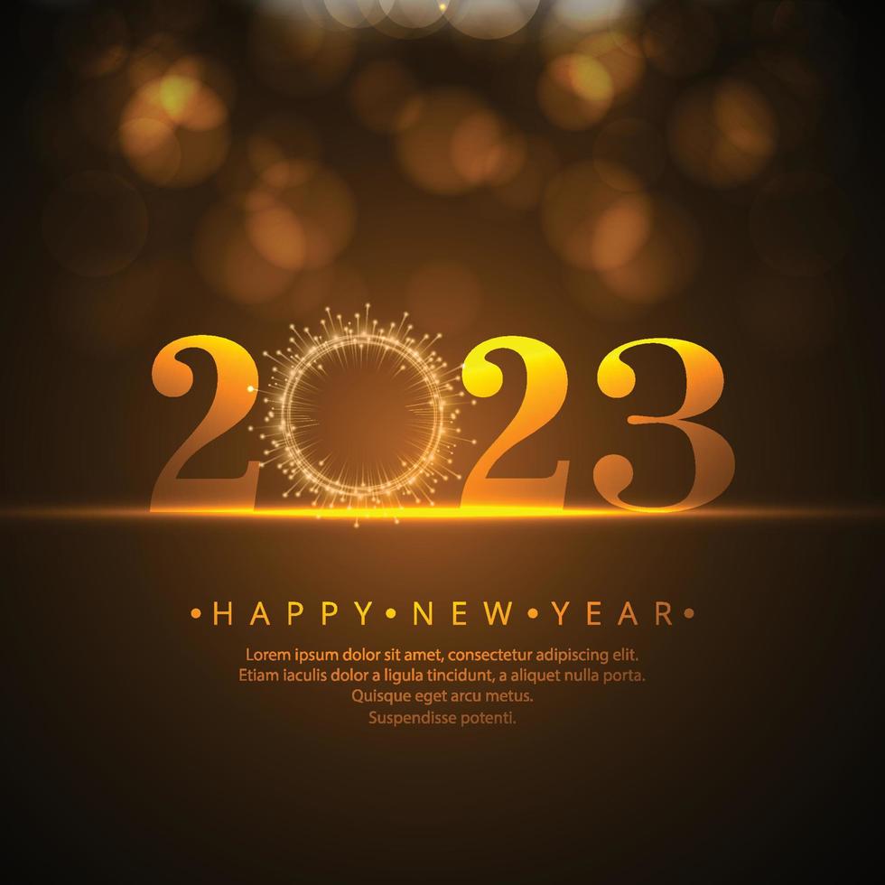 Feliz Vispera De Año Nuevo 2023 2023 happy new year greeting card background 12733044 Vector Art at