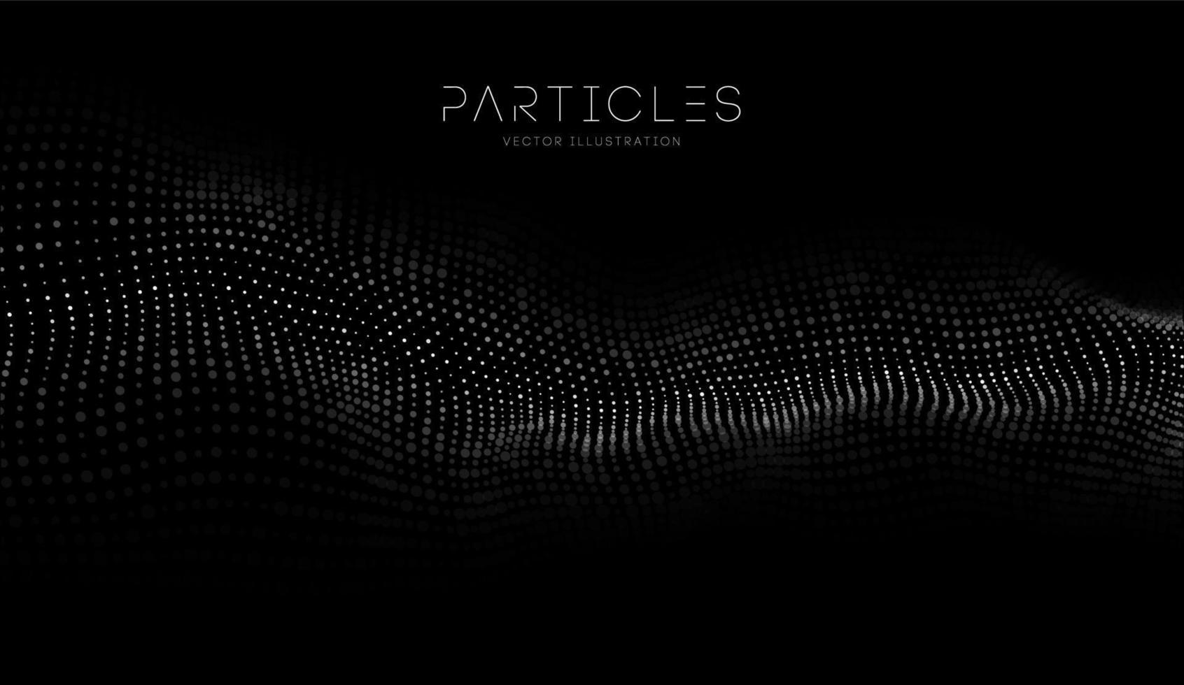 concepto de tecnología. fondo abstracto. Partículas de ondas digitales abstractas brillantes en 3d. ilustración vectorial futurista. vector