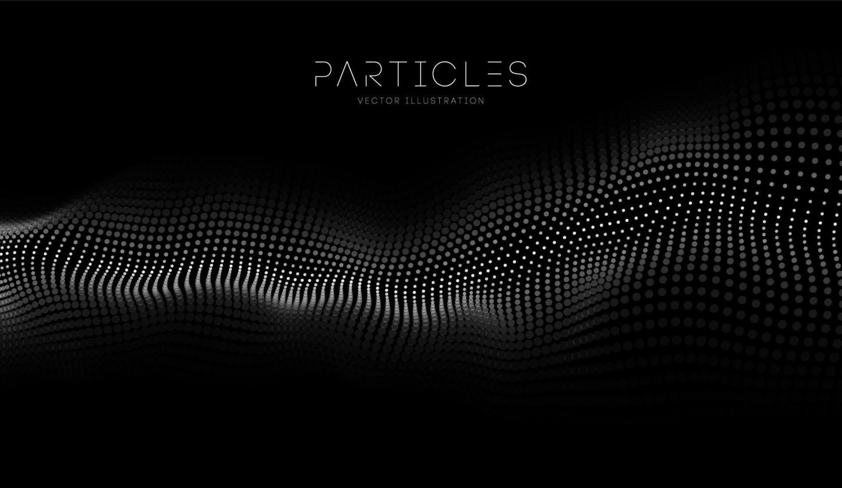 Partículas de ondas digitales abstractas brillantes en 3d. ilustración vectorial futurista. elemento hud. concepto de tecnología. fondo abstracto. vector