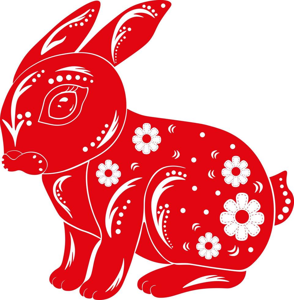 Chinese Zodiac Rabbit Vector Illustration