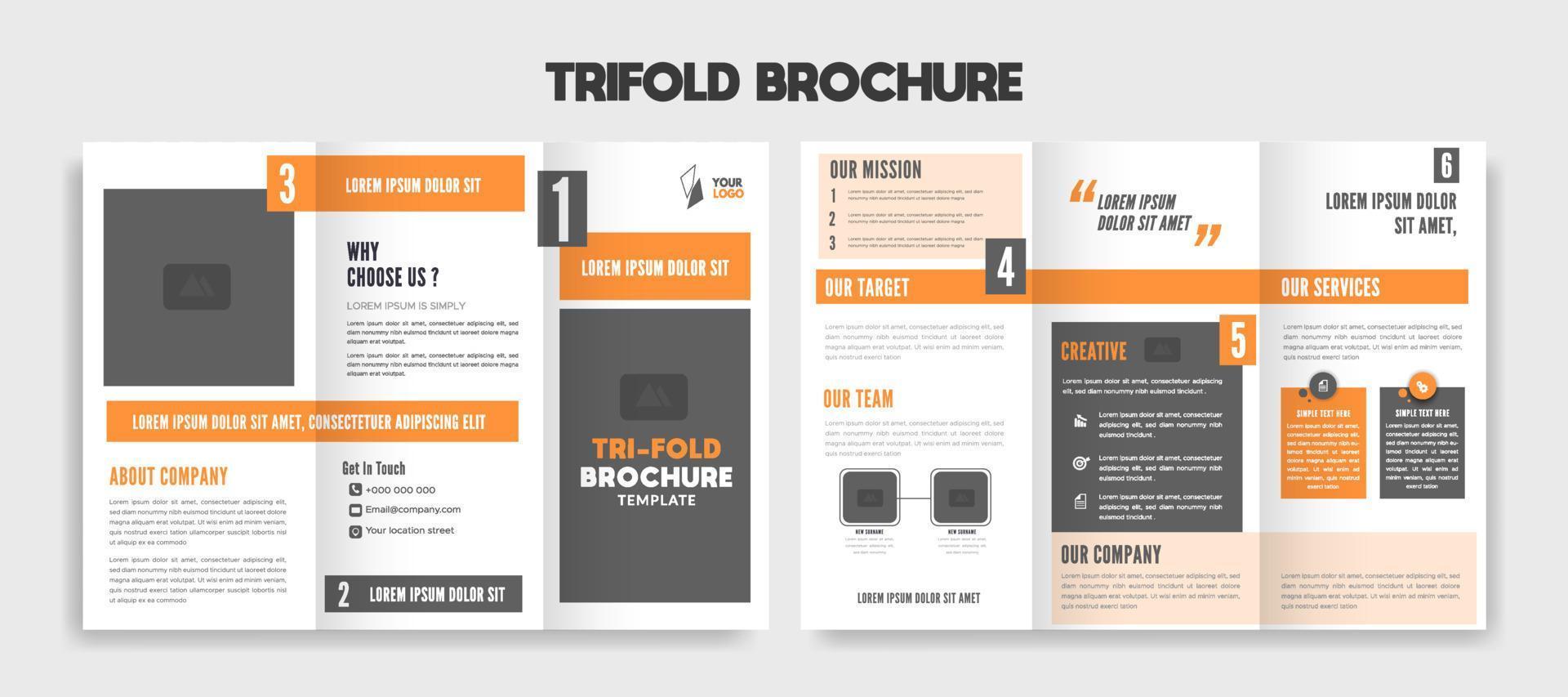 editable Modern trifold travel brochure template vector