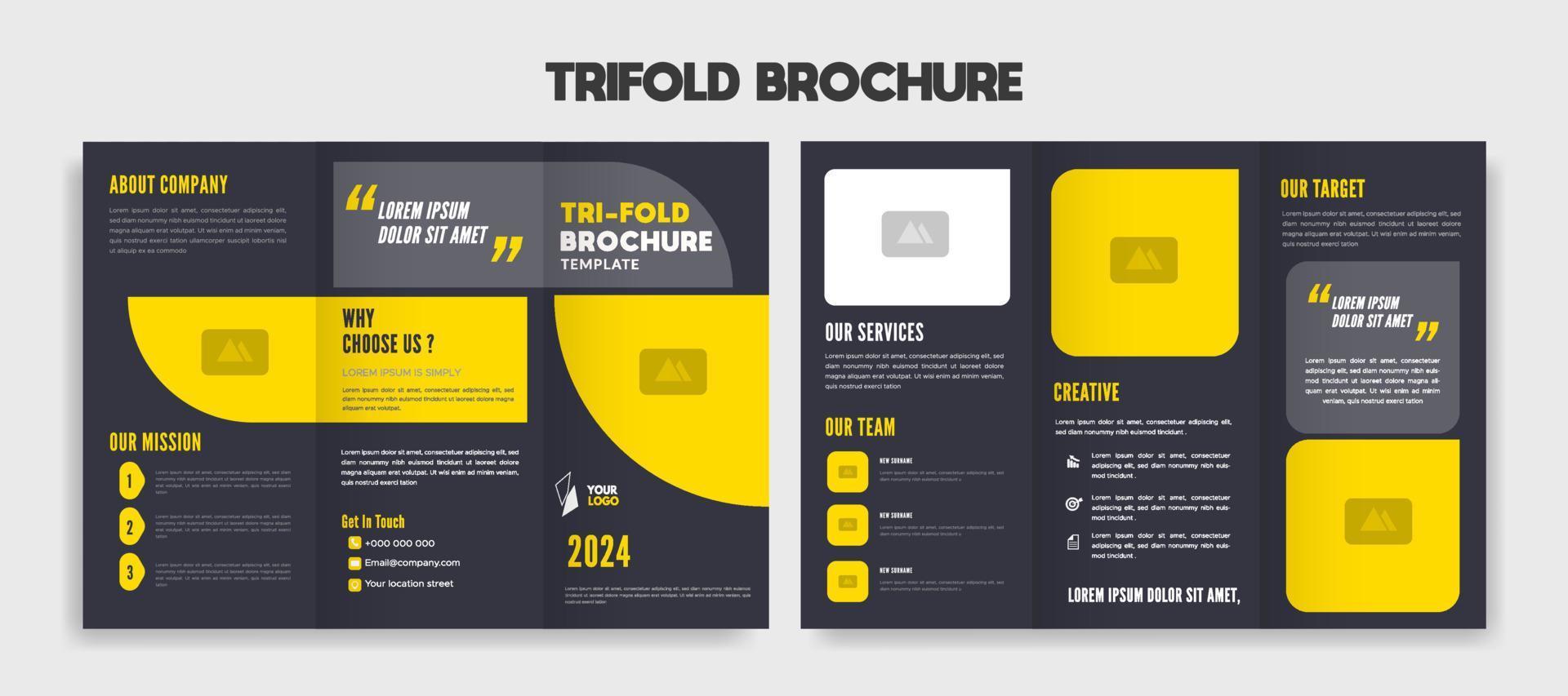 editable Modern trifold travel brochure template vector