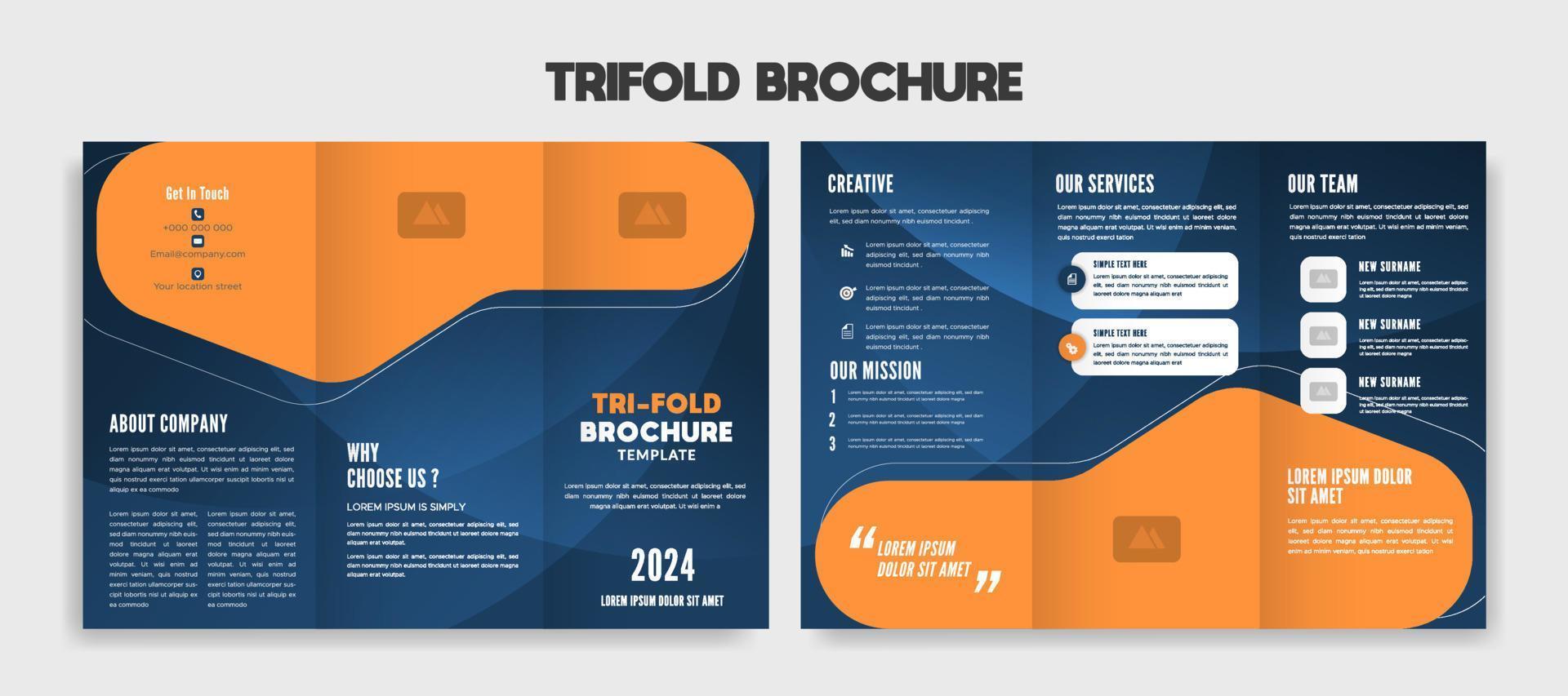 editable Modern trifold travel brochure template vector