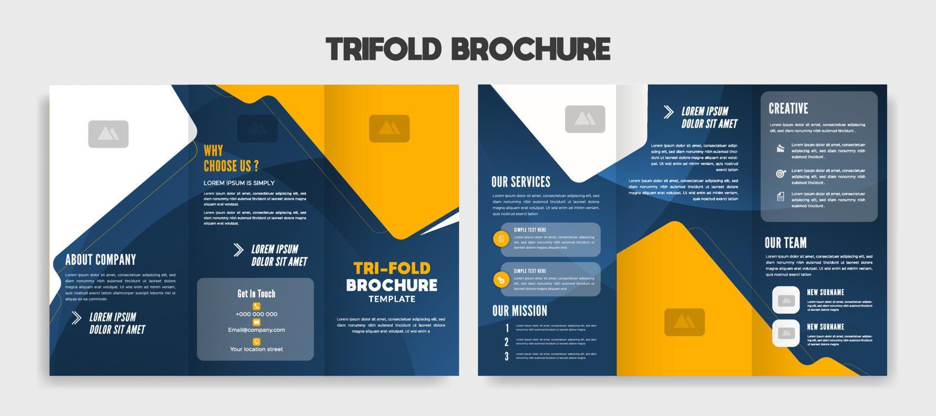 editable Modern trifold travel brochure template vector