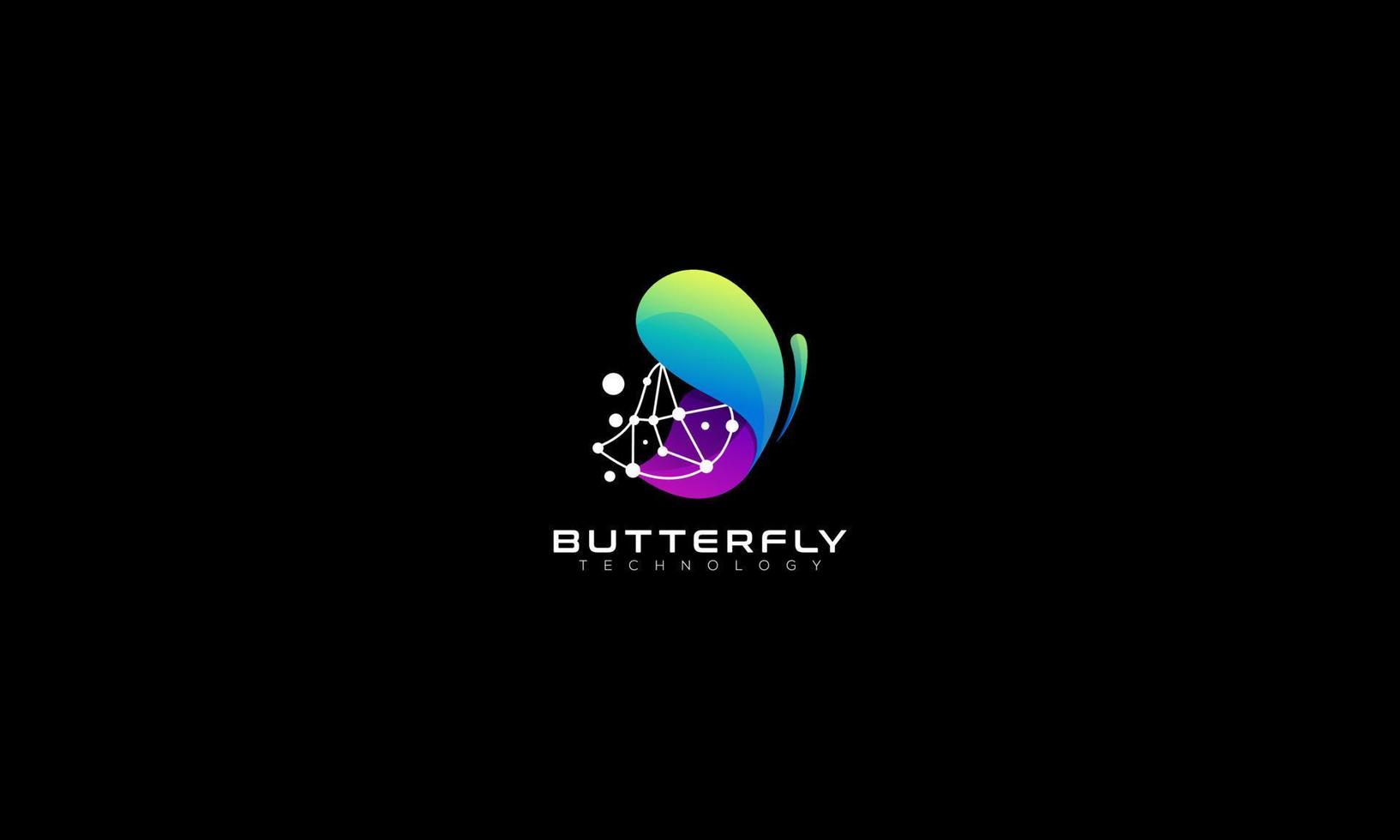 Gradient Butterfly logo technology vector, symbol, icon. abstract style vector