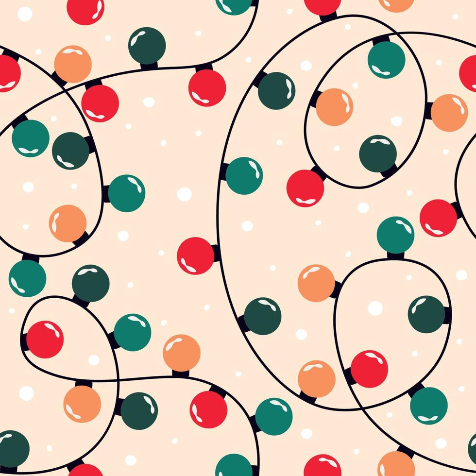 Seamless pattern with garlands. Cozy house. Hygge style. vector