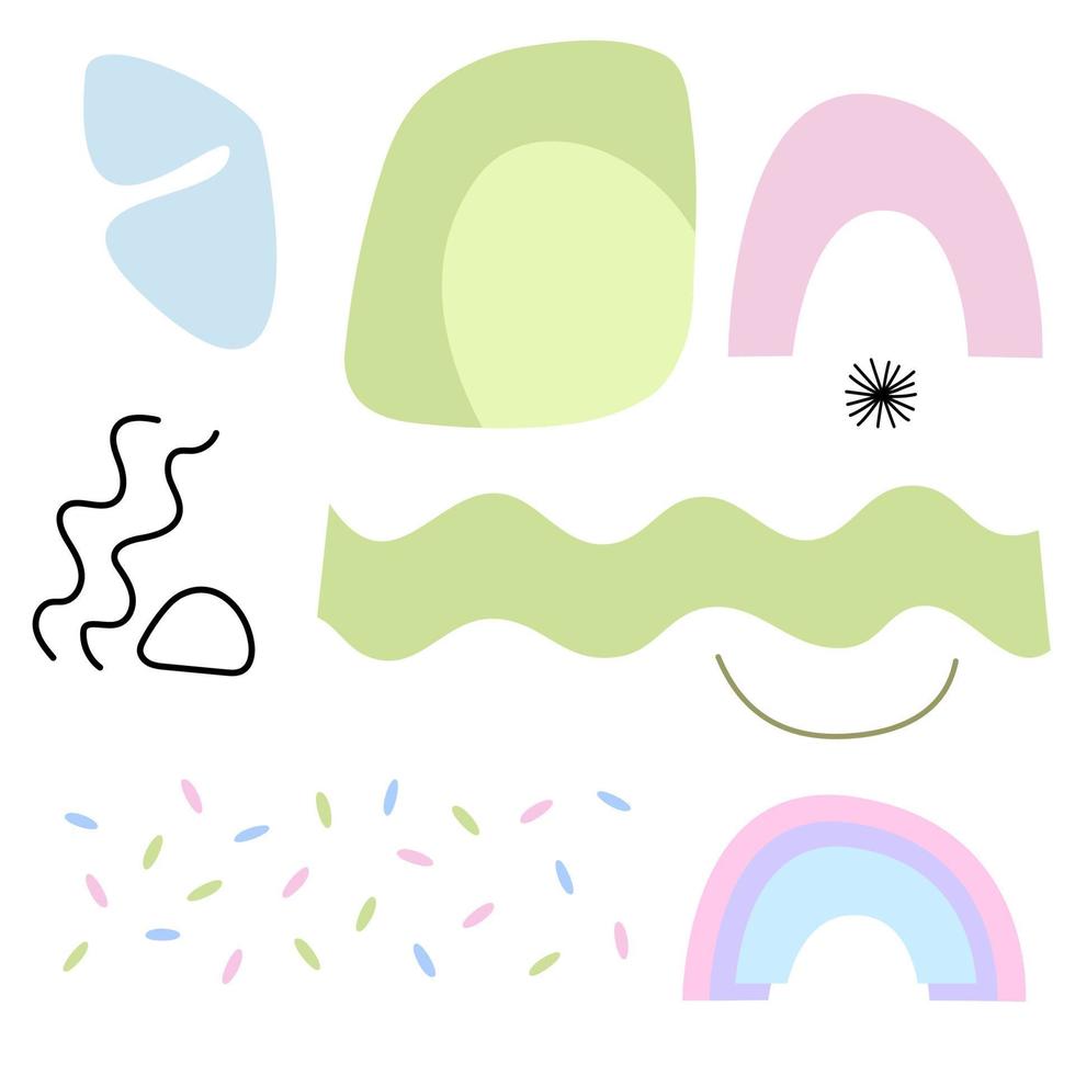 Set of simple vector abstract elements.