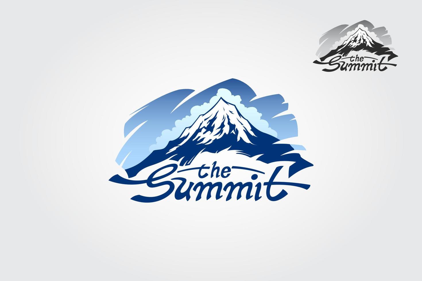 The Summit is a minimal vector logo template. Suitable for equipment brands, outdoor equipment, shops, nature, mountains, forests, tracks, hiking, rock climbing, business and other.