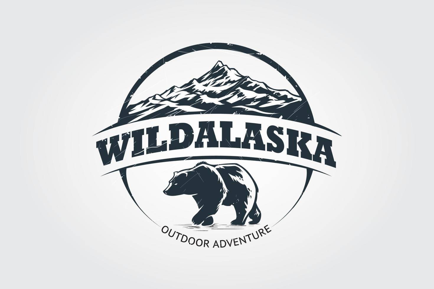 ilustración del logotipo del vector salvaje de alaska. plantilla de logotipo vectorial adecuada para empresas y nombres de productos.