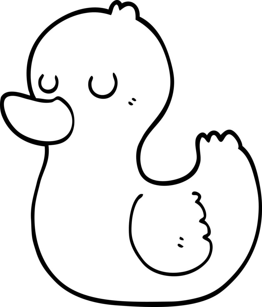 line drawing cartoon duck vector