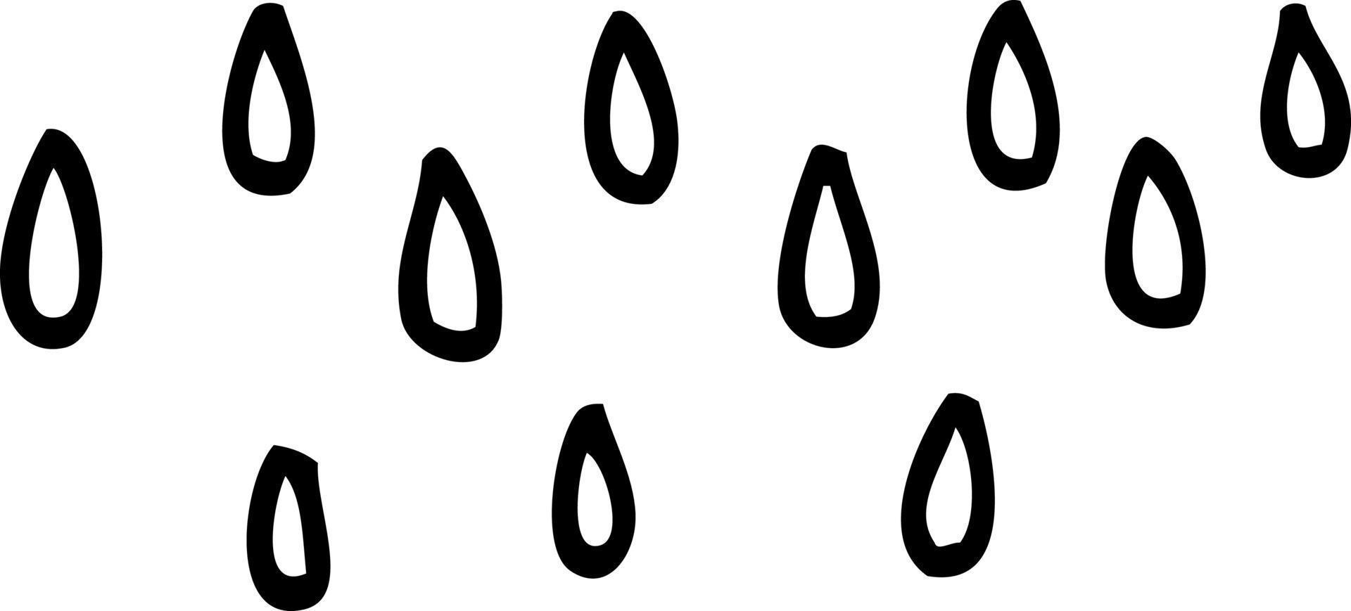 lluvia de dibujos animados de dibujo lineal vector