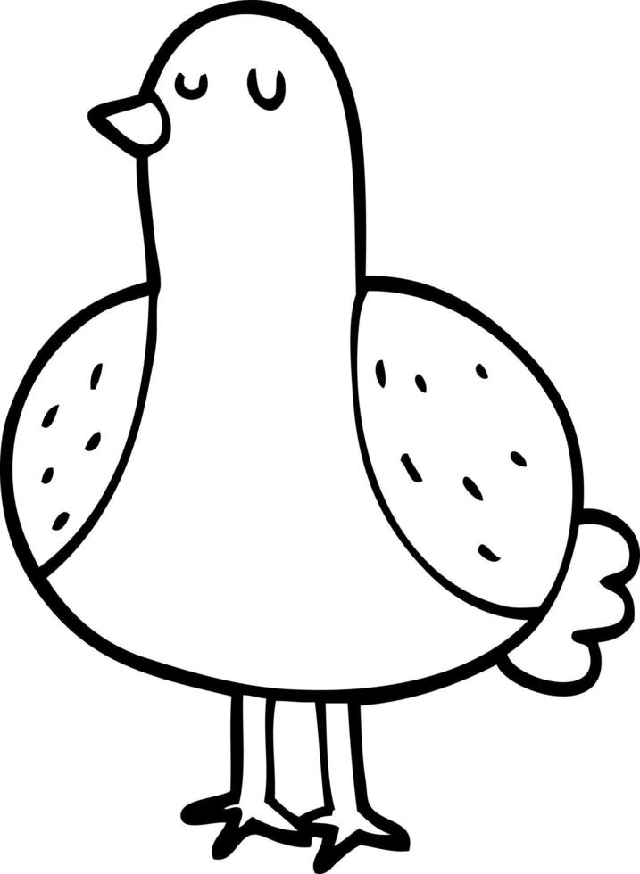line drawing cartoon bird vector