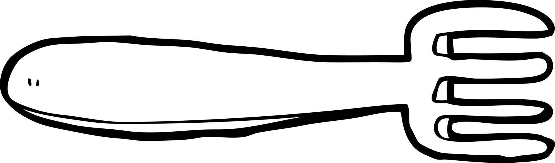 line drawing cartoon fork vector