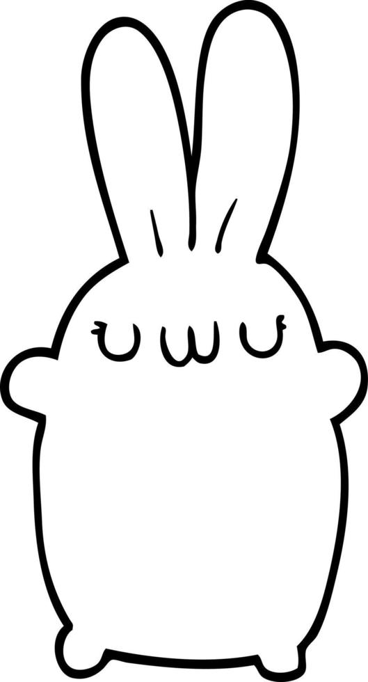 line drawing cartoon rabbit vector