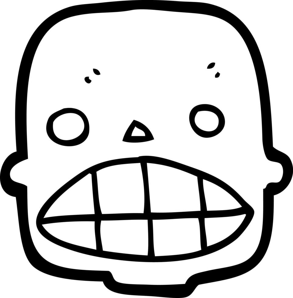 line drawing cartoon skull vector