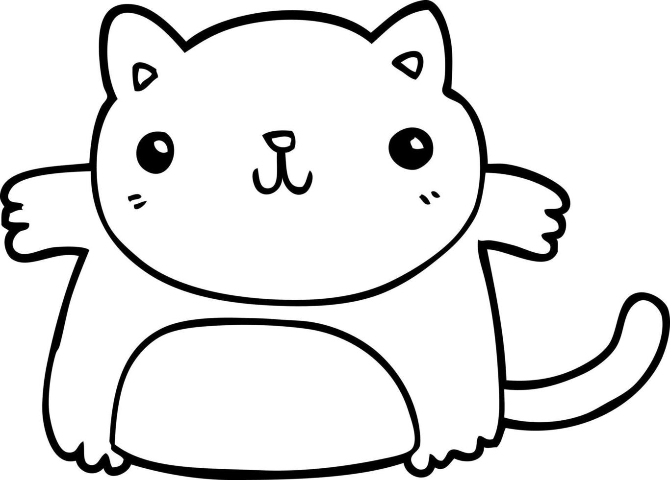 gato de dibujos animados de dibujo lineal vector