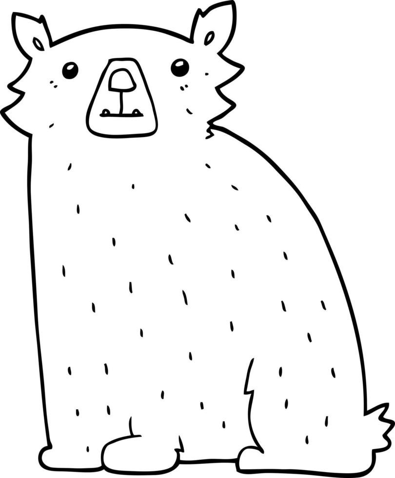 line drawing cartoon bear vector
