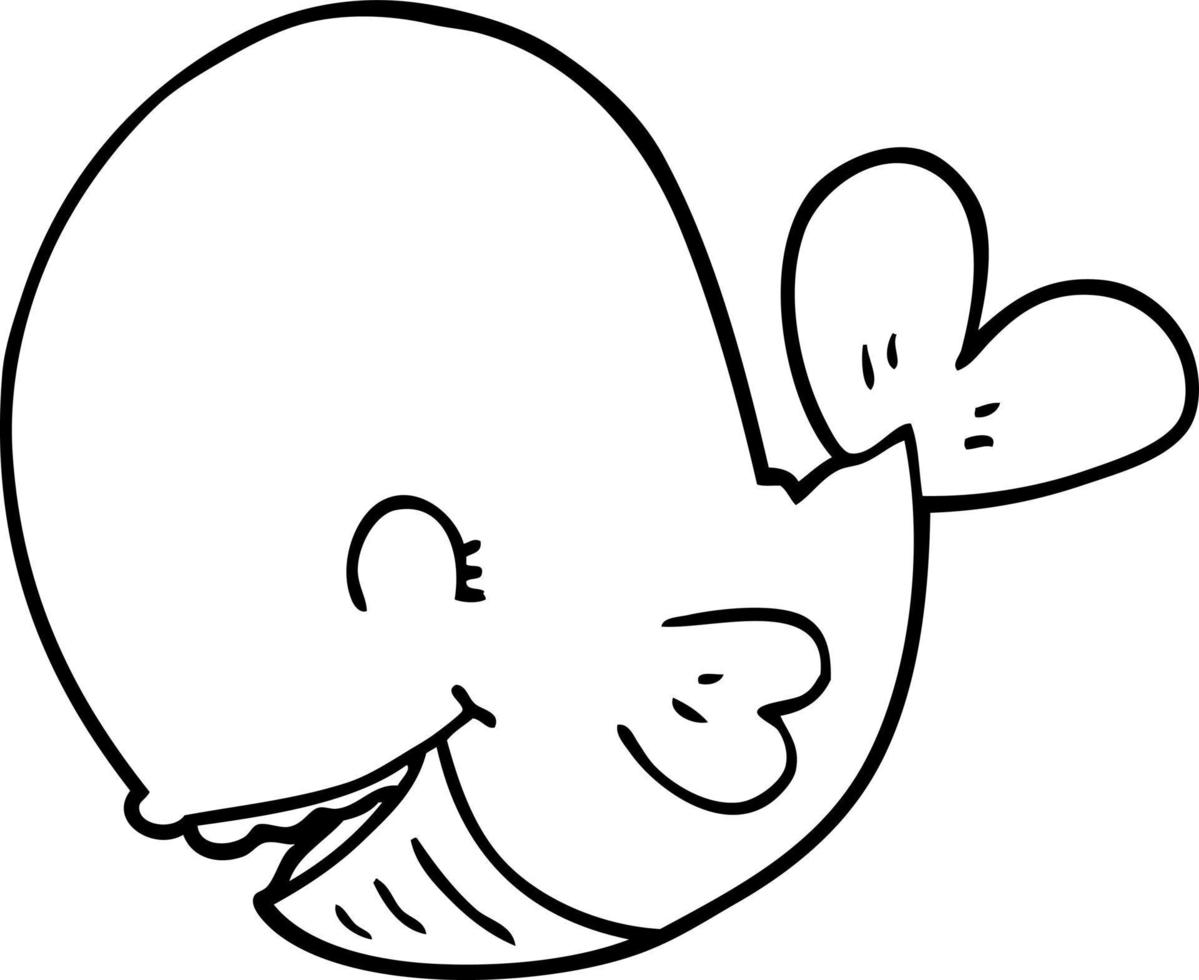 line drawing cartoon whale vector