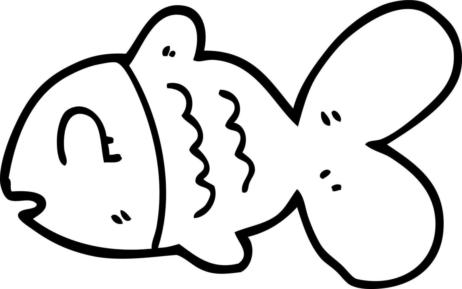 line drawing cartoon fish vector