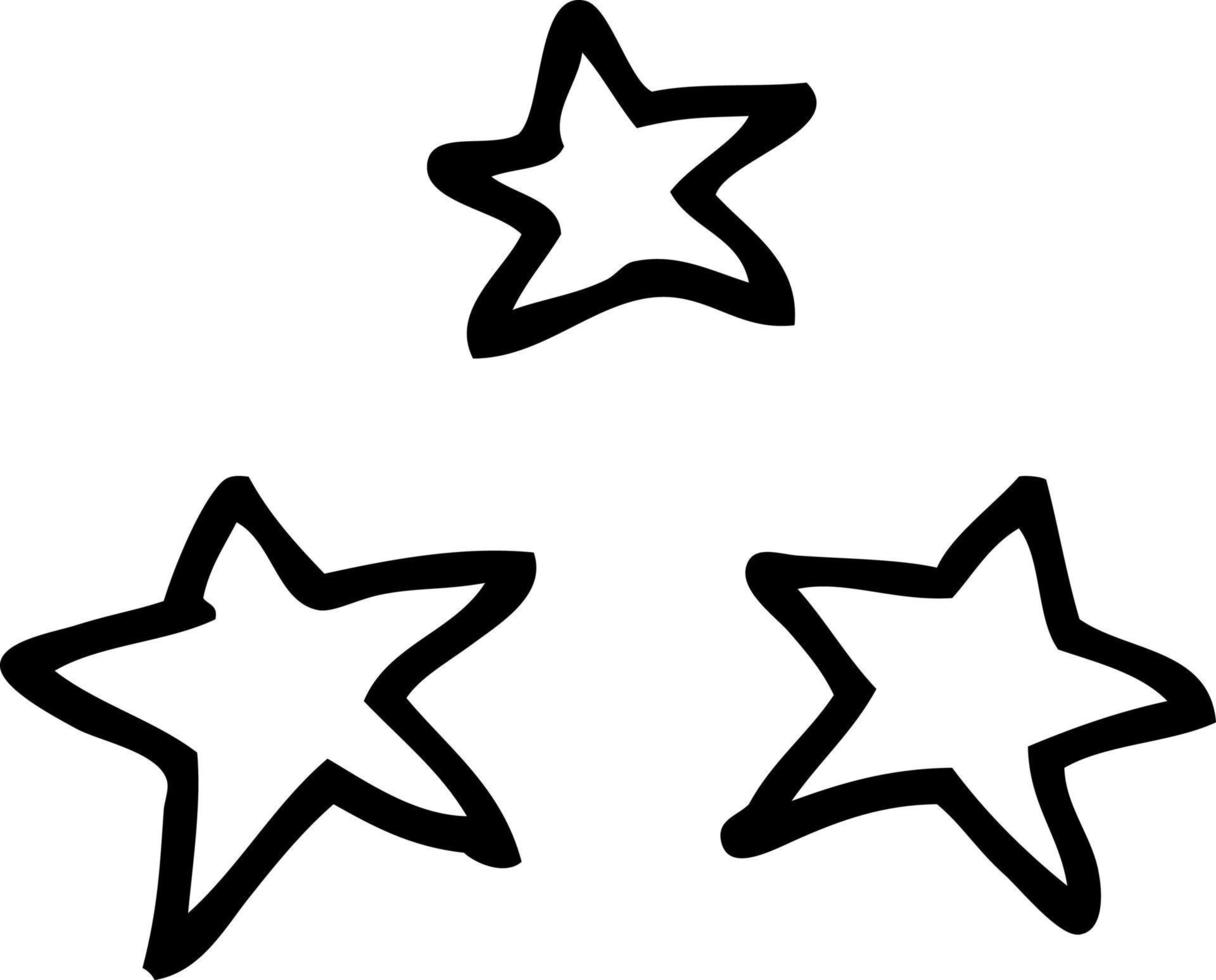 dibujo lineal de estrellas de dibujos animados vector