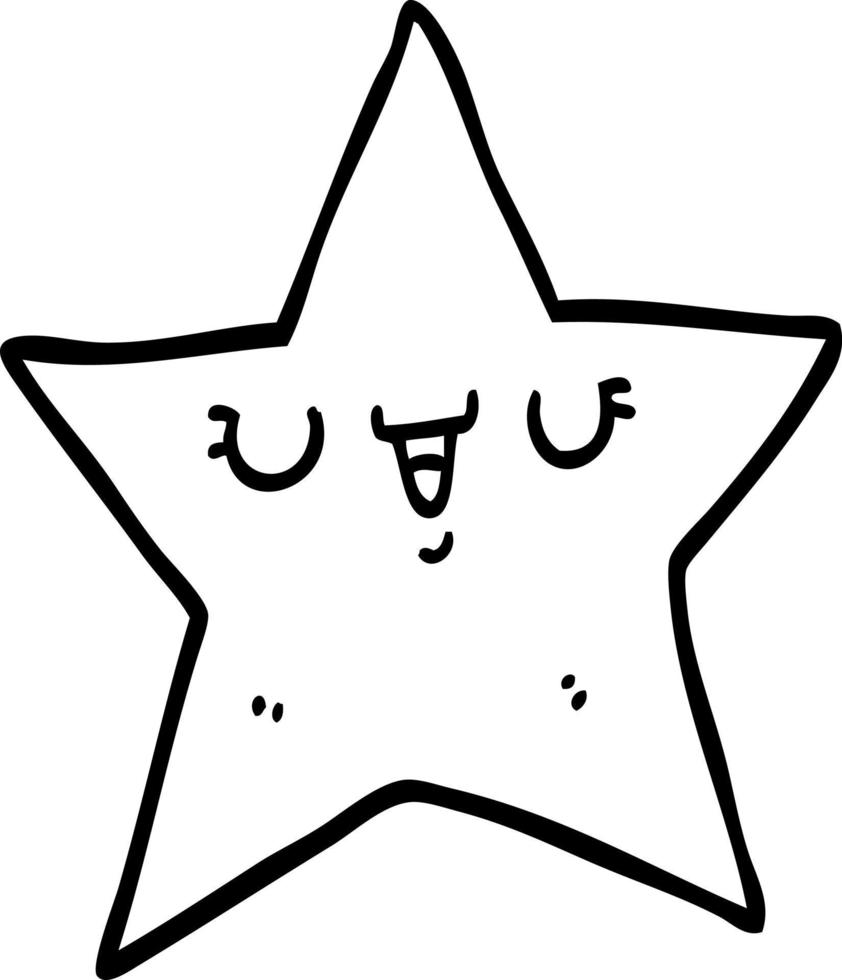 line drawing cartoon star vector