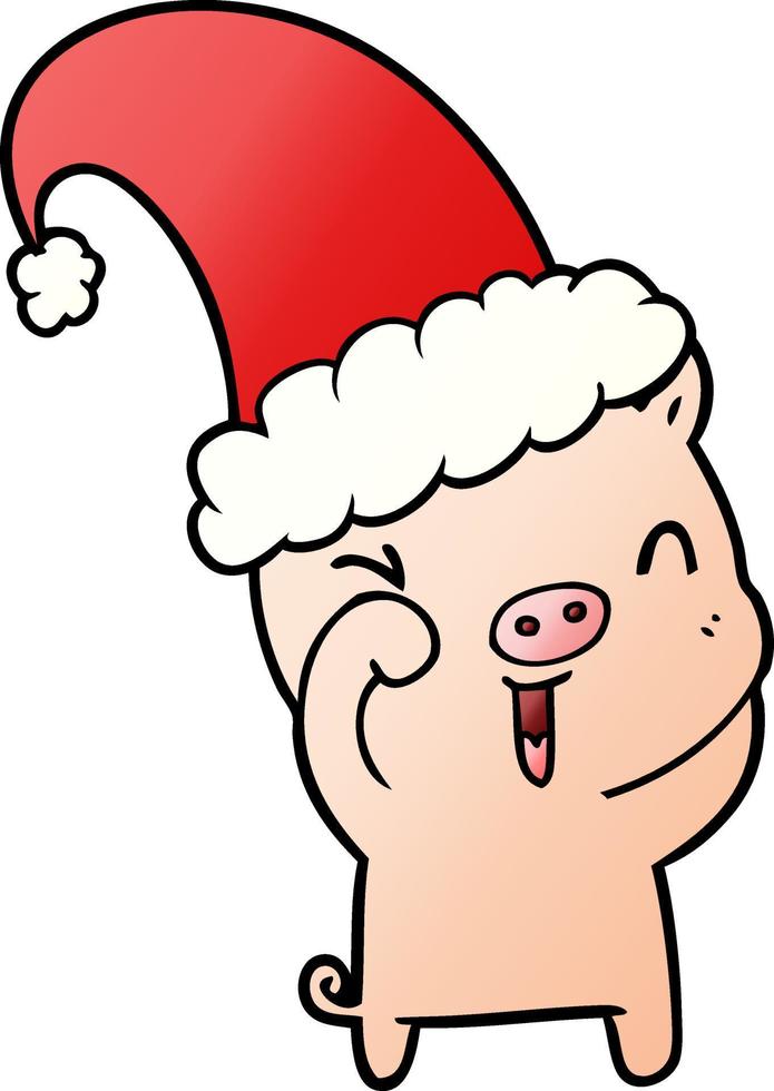 Vector pig in cartoon style