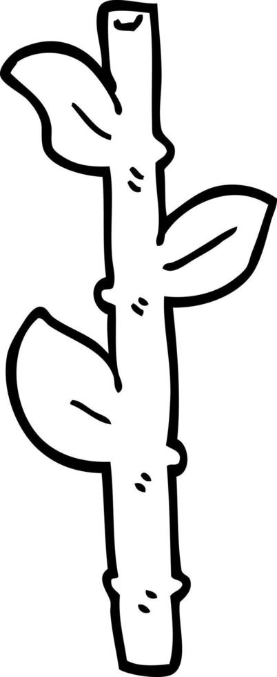line drawing cartoon bamboo vector
