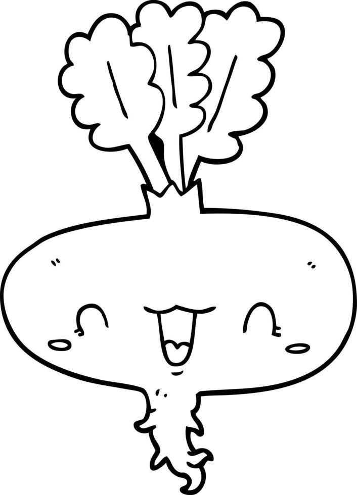 line drawing cartoon turnip 12734024 Vector Art at Vecteezy