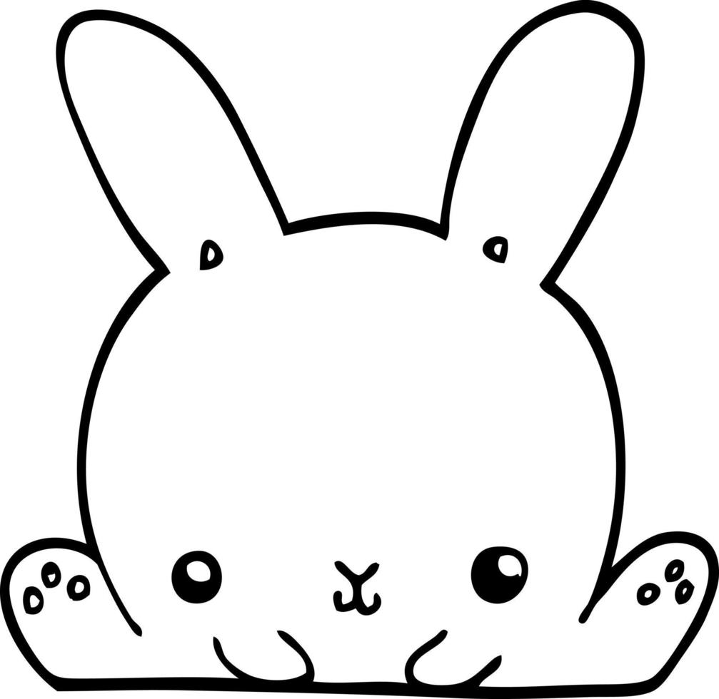 line drawing cartoon rabbit vector