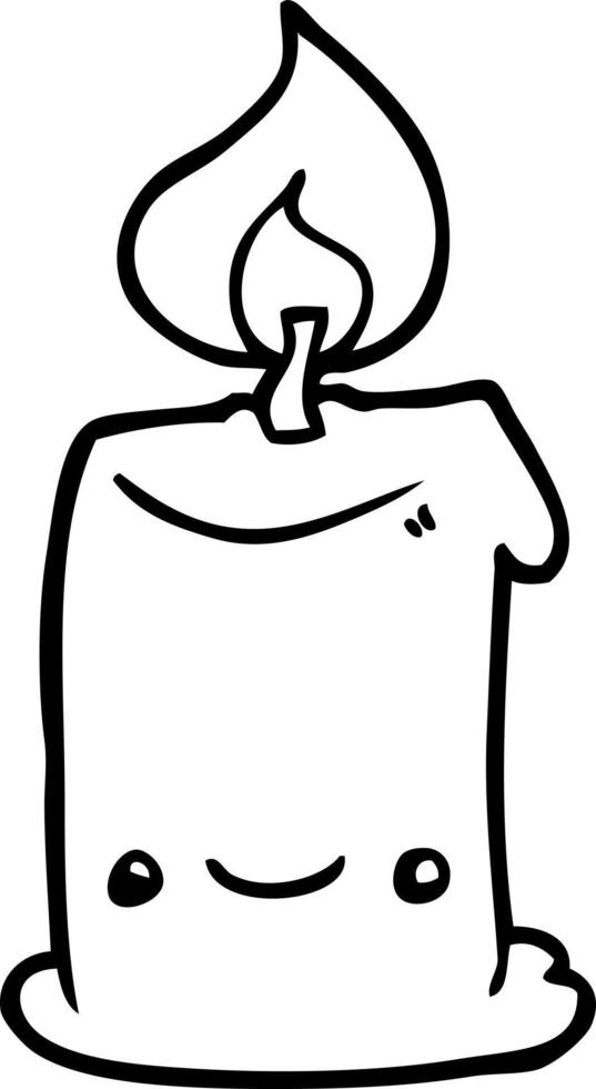 line drawing cartoon candle vector