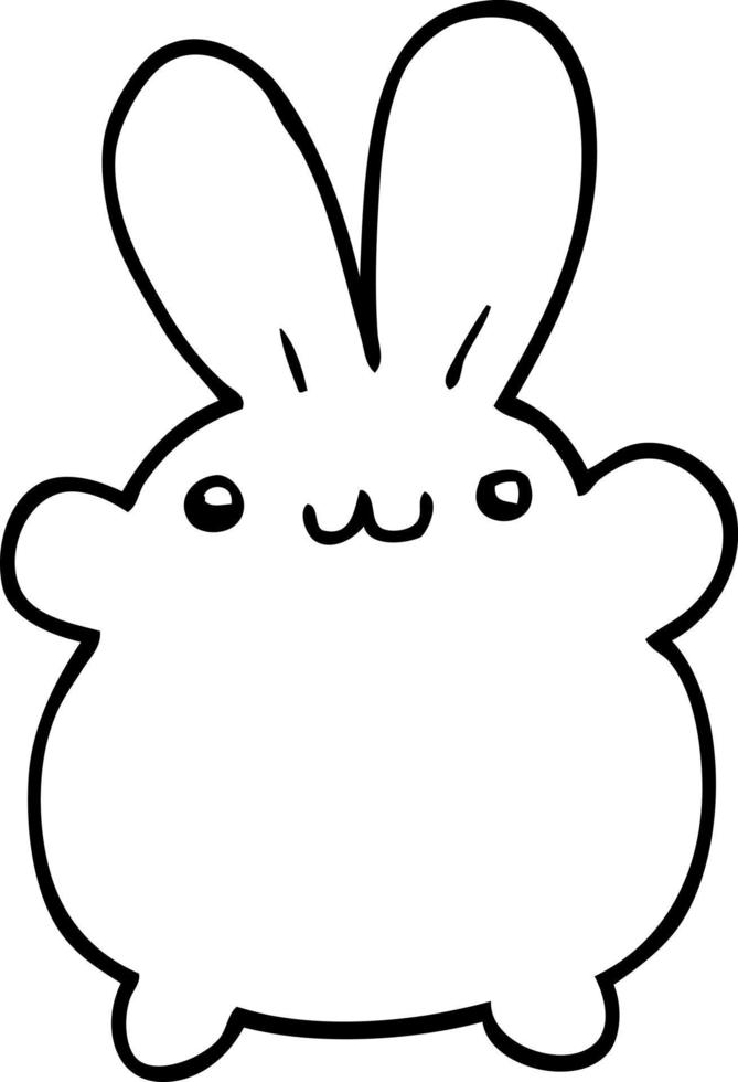 line drawing cartoon rabbit vector