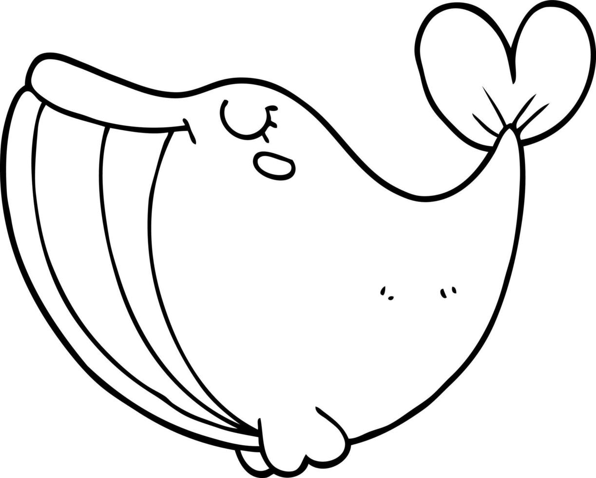 line drawing cartoon whale vector