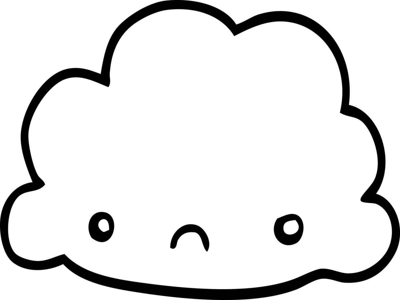 line drawing cartoon cloud vector