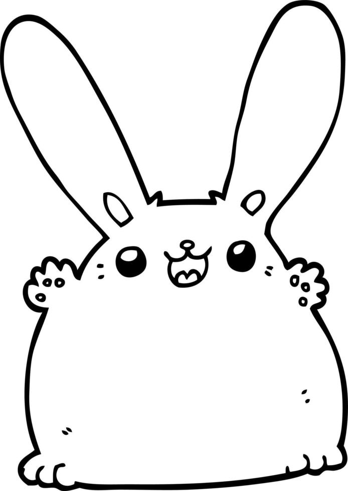 line drawing cartoon rabbit vector