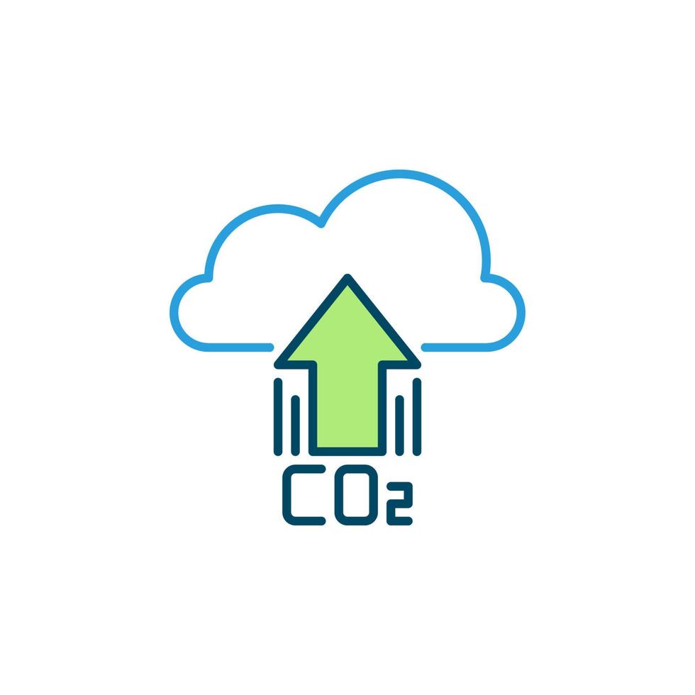 Carbon Dioxide CO2 Cloud with Arrow vector colored icon