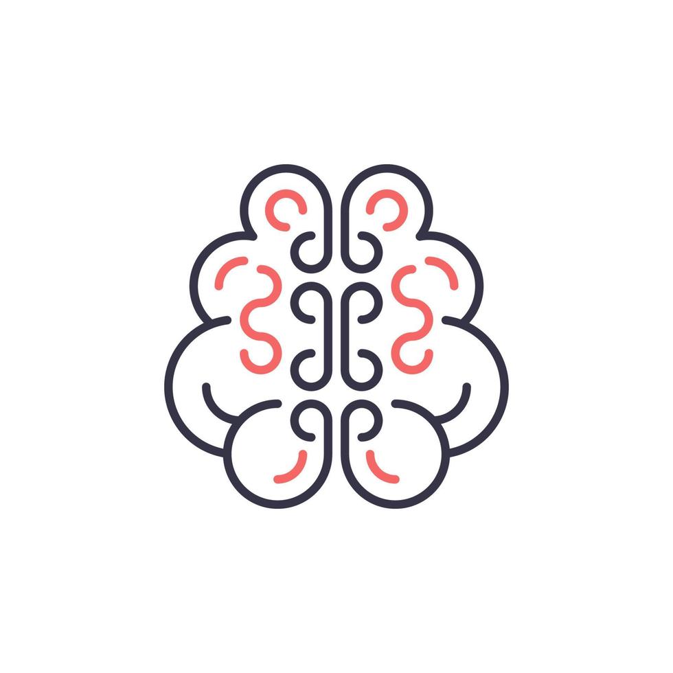 Brain outline vector concept creative icon or logo