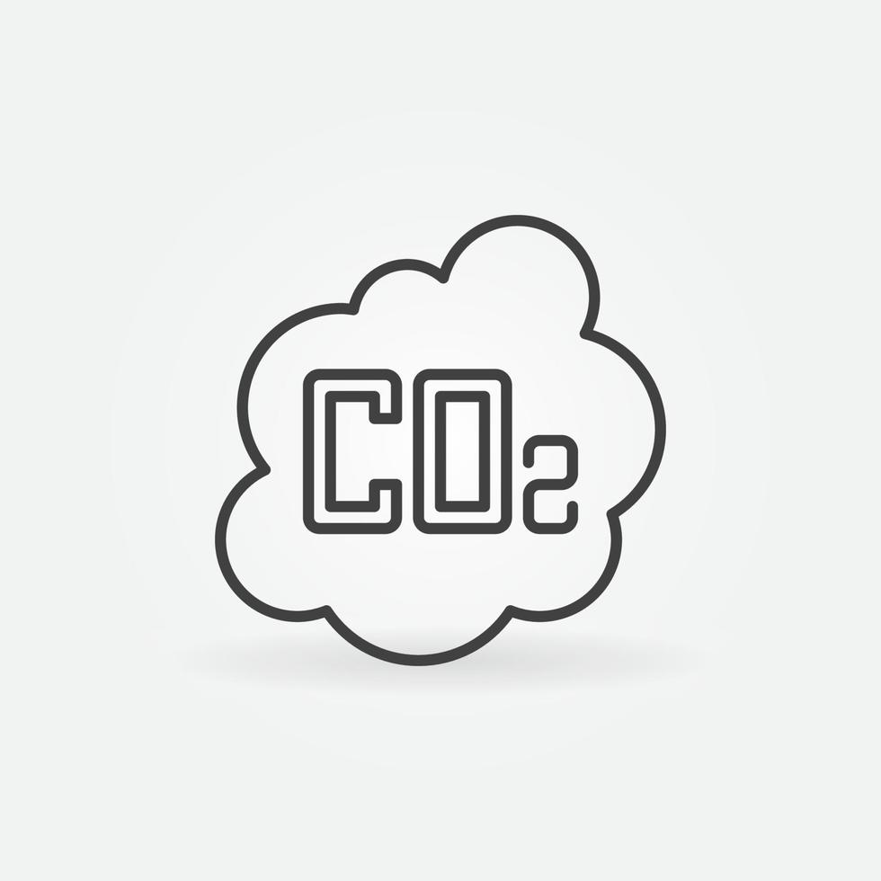 Carbon Dioxide outline vector CO2 concept icon