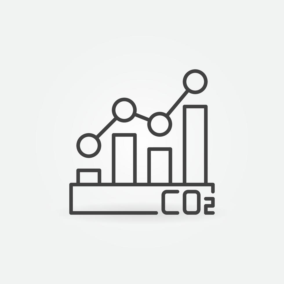 Carbon Dioxide CO2 Emissions Graph vector concept line icon