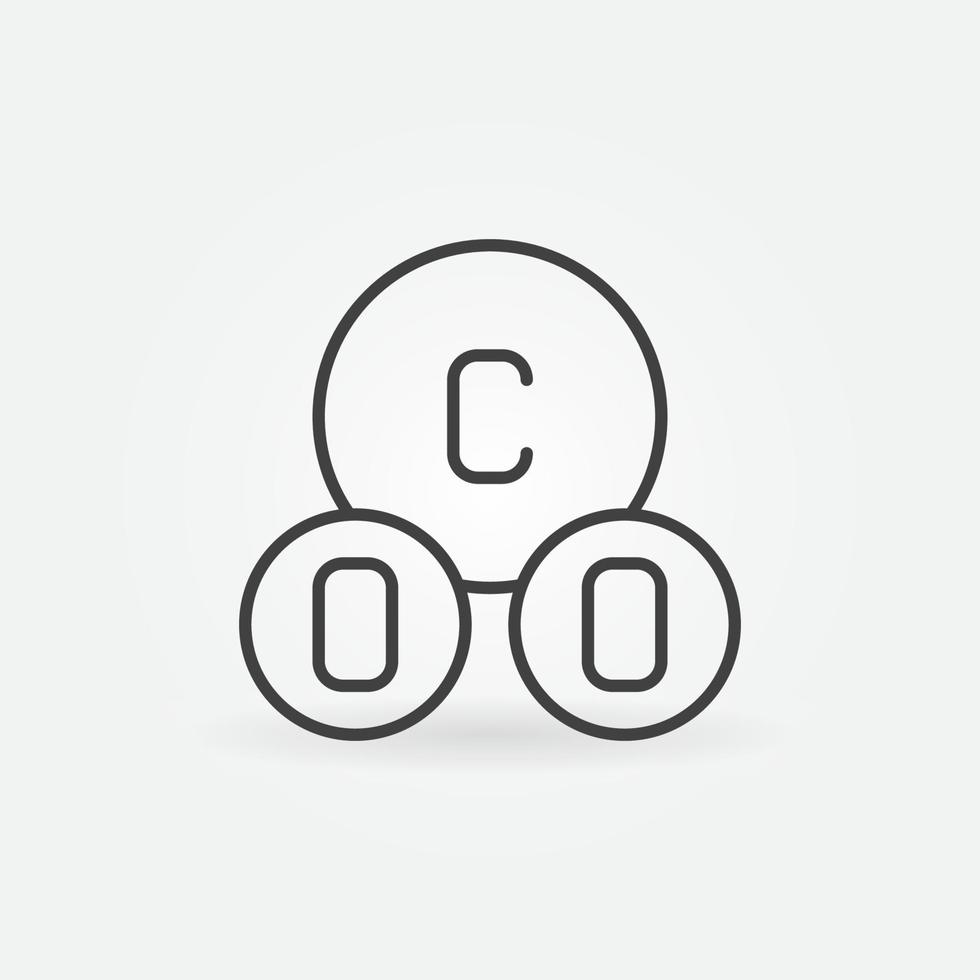 Carbon Dioxide CO2 Chemical Formula vector line icon