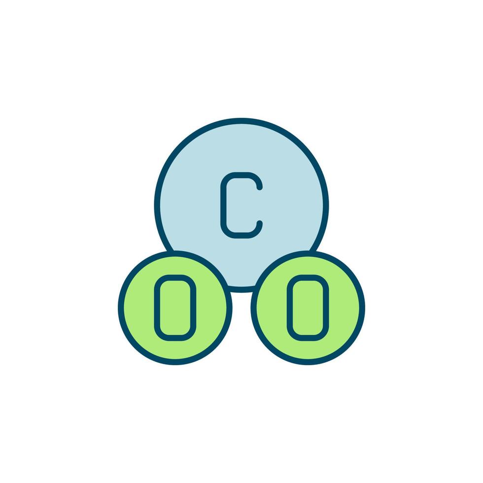 CO2 Formula vector Carbon Dioxide Molecule colored icon