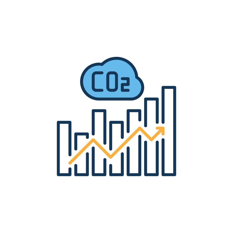 CO2 Bar Chart with Arrow vector concept modern icon