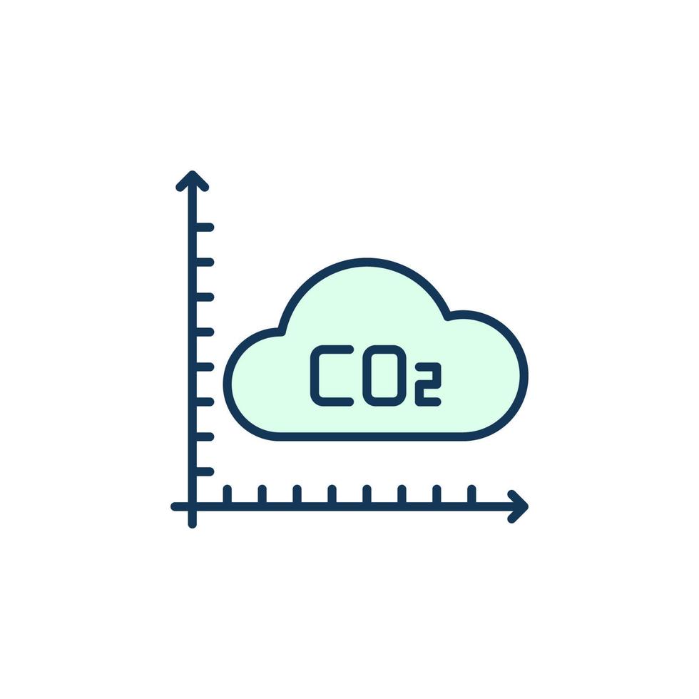 gráfico con icono de concepto de vector de nube de dióxido de carbono co2