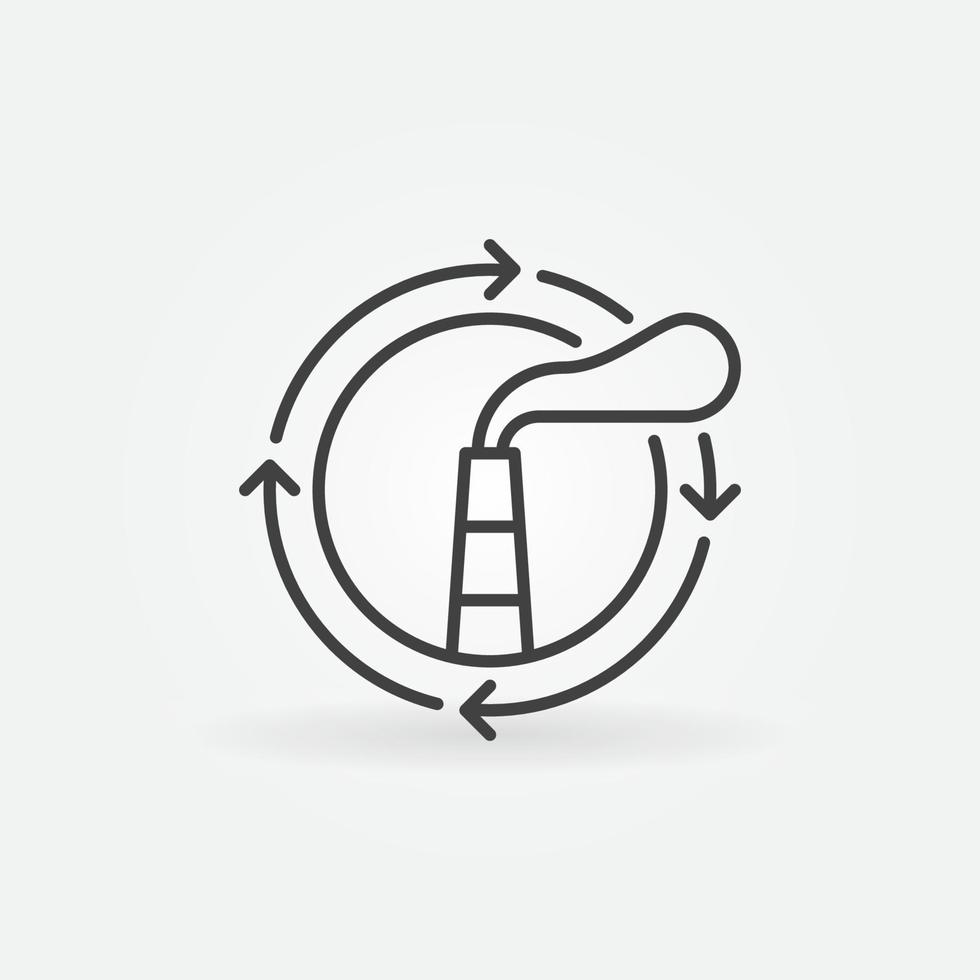 CO2 Gas Recycling linear vector concept icon