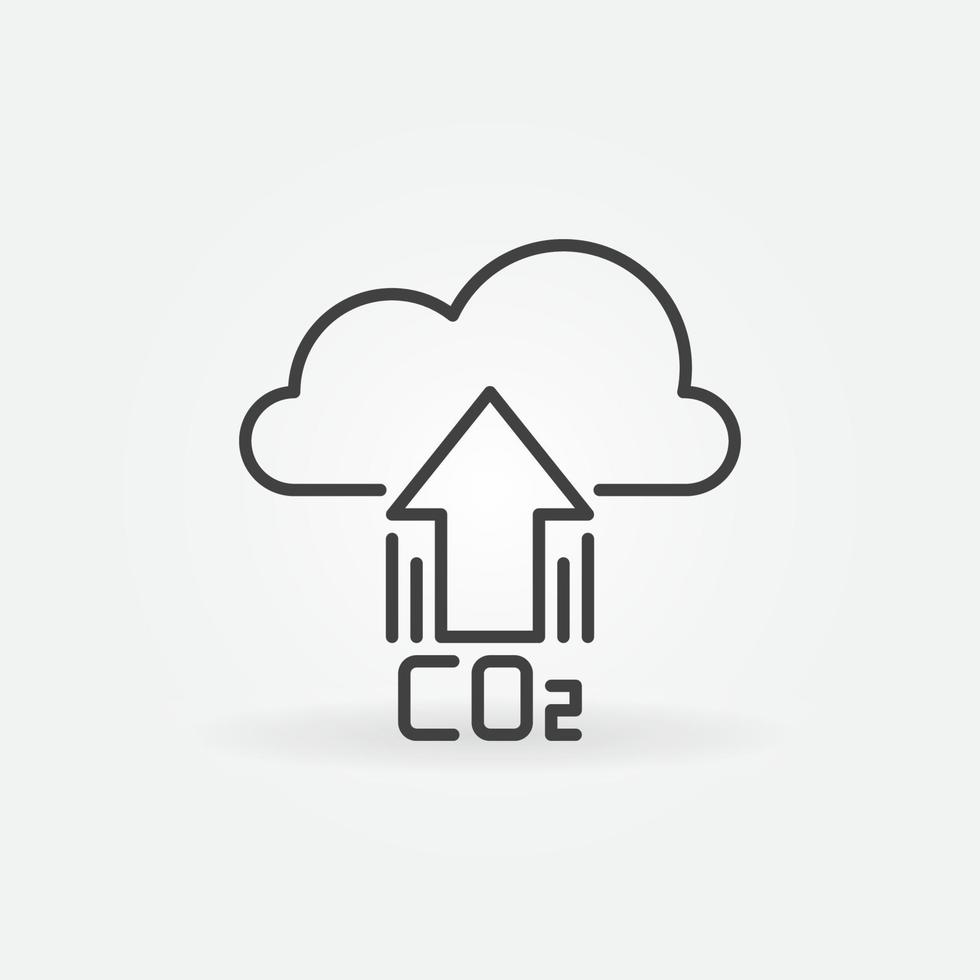 Arrow with CO2 Cloud vector thin line concept icon