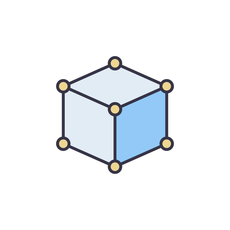 cubo con círculos vector concepto moderno icono o signo