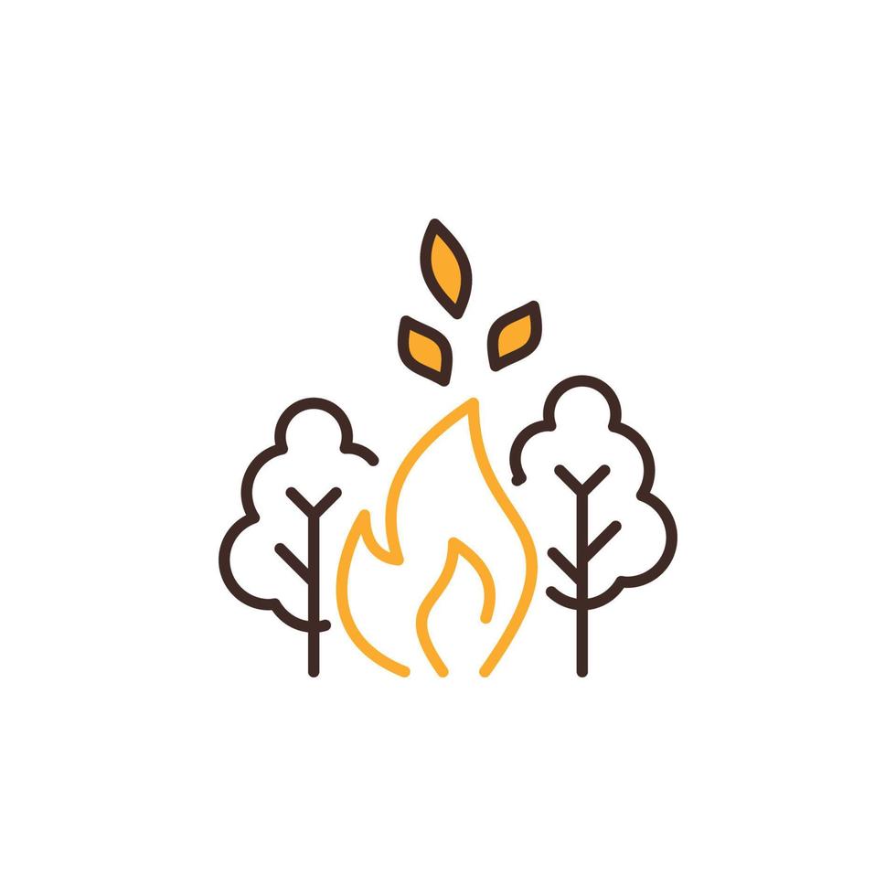 Fire in Forest vector concept modern icon