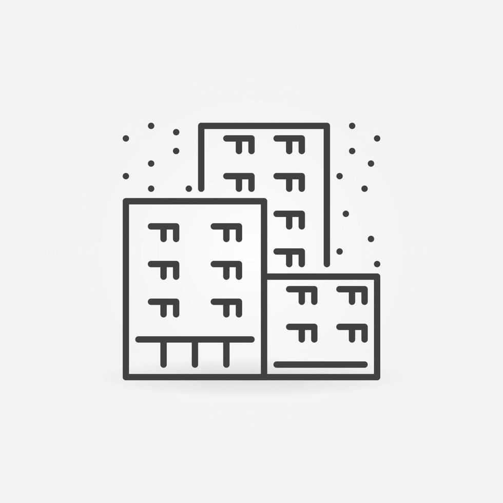 Smog or Dust Pollution in City vector concept line icon